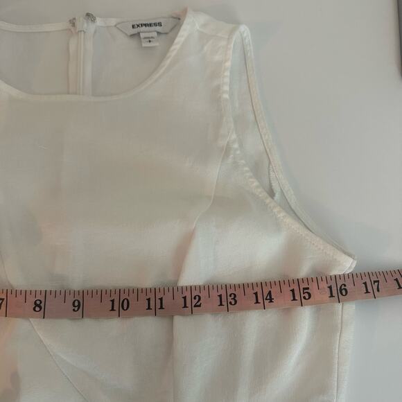 Express White Cascading Ruffle Tank Top Size Small - Picture 5 of 9
